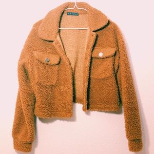 Brown Sheep Crop Jacket